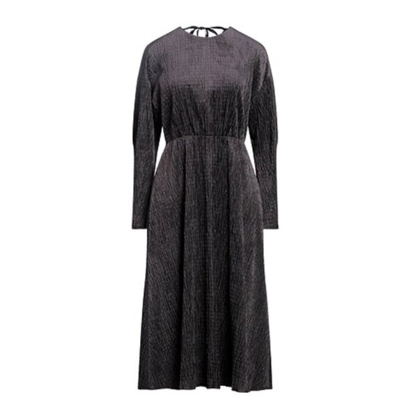 Tela Women's Dress Midi Grey Velvet Size 44/M Abito Notes